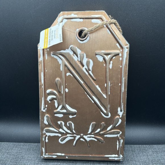 Ashland Rustic Letter "N" Monogram Initial Letter 12” Hanging Metal Wall Decor - Picture 1 of 10